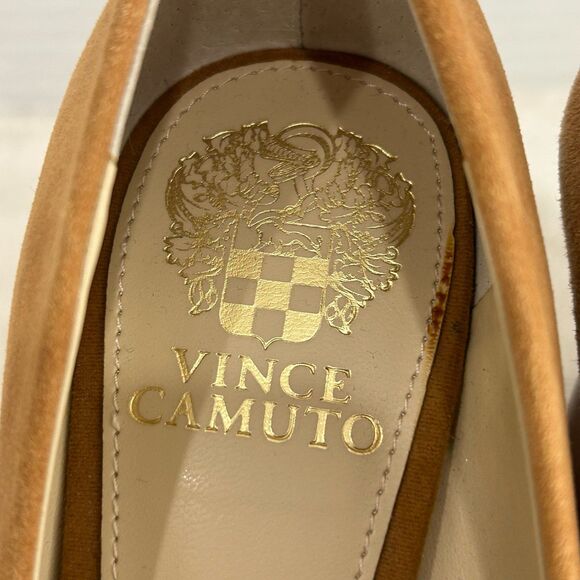 Vince Camuto Shoes Women’s Size 8M Taupe Villona Suede Pump Block High Heel - Picture 3 of 12